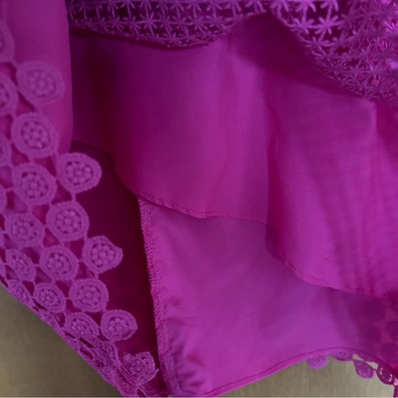 Saylor Kerrianne Eyelet Mini Dress in Magenta Size XS - Picture 8 of 14